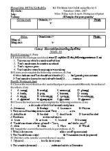 Đề thi khảo sát chất lượng học kỳ I môn Tiếng Anh Lớp 8 - Năm học 2016-2017 - Phòng GD& ĐT Thị xã Ba Đồn